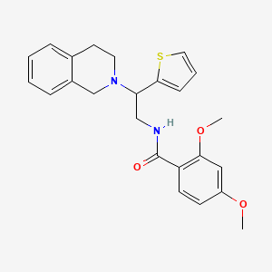 molecular formula C24H26N2O3S B2936629 N-(2-(3,4-dihydroisoquinolin-2(1H)-yl)-2-(thiophen-2-yl)ethyl)-2,4-dimethoxybenzamide CAS No. 903289-44-1