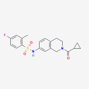 N-(2-(cyclopropanecarbonyl)-1,2,3,4-tetrahydroisoquinolin-7-yl)-4-fluoro-2-methylbenzenesulfonamide