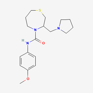 N-(4-methoxyphenyl)-3-(pyrrolidin-1-ylmethyl)-1,4-thiazepane-4-carboxamide
