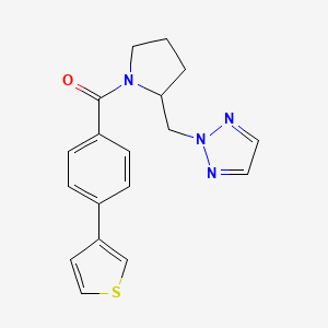 (2-((2H-1,2,3-triazol-2-yl)methyl)pyrrolidin-1-yl)(4-(thiophen-3-yl)phenyl)methanone