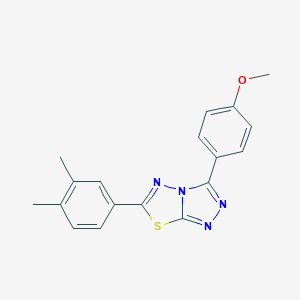 molecular formula C18H16N4OS B293664 6-(3,4-Dimethylphenyl)-3-(4-methoxyphenyl)[1,2,4]triazolo[3,4-b][1,3,4]thiadiazole 