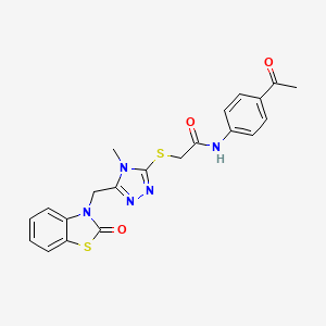 N-(4-acetylphenyl)-2-((4-methyl-5-((2-oxobenzo[d]thiazol-3(2H)-yl)methyl)-4H-1,2,4-triazol-3-yl)thio)acetamide
