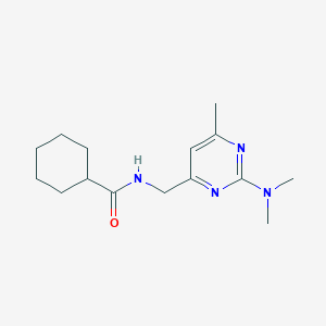 molecular formula C15H24N4O B2936669 N-((2-(二甲氨基)-6-甲基嘧啶-4-基)甲基)环己烷甲酰胺 CAS No. 1797657-45-4