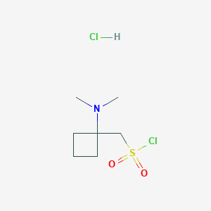 molecular formula C7H15Cl2NO2S B2936671 [1-(Dimethylamino)cyclobutyl]methanesulfonyl chloride hydrochloride CAS No. 1909326-56-2
