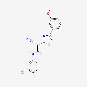(E)-3-((3-chloro-4-methylphenyl)amino)-2-(4-(3-methoxyphenyl)thiazol-2-yl)acrylonitrile