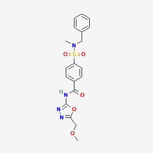 molecular formula C19H20N4O5S B2936690 4-[benzyl(methyl)sulfamoyl]-N-[5-(methoxymethyl)-1,3,4-oxadiazol-2-yl]benzamide CAS No. 850936-26-4