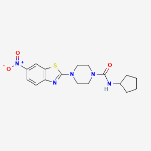 molecular formula C17H21N5O3S B2936695 N-cyclopentyl-4-(6-nitrobenzo[d]thiazol-2-yl)piperazine-1-carboxamide CAS No. 1209419-72-6