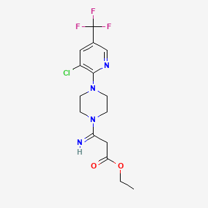Ethyl 3-{4-[3-chloro-5-(trifluoromethyl)-2-pyridinyl]piperazino}-3-iminopropanoate