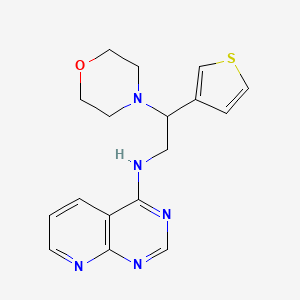 molecular formula C17H19N5OS B2936704 N-(2-Morpholin-4-yl-2-thiophen-3-ylethyl)pyrido[2,3-d]pyrimidin-4-amine CAS No. 2380193-08-6