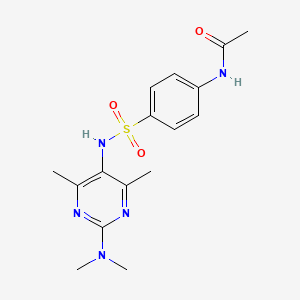 molecular formula C16H21N5O3S B2936715 N-(4-(N-(2-(dimethylamino)-4,6-dimethylpyrimidin-5-yl)sulfamoyl)phenyl)acetamide CAS No. 1788543-02-1