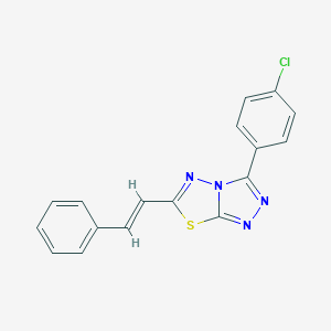 molecular formula C17H11ClN4S B293672 3-(4-Chlorophenyl)-6-(2-phenylvinyl)[1,2,4]triazolo[3,4-b][1,3,4]thiadiazole 