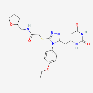 2-((5-((2,6-dioxo-1,2,3,6-tetrahydropyrimidin-4-yl)methyl)-4-(4-ethoxyphenyl)-4H-1,2,4-triazol-3-yl)thio)-N-((tetrahydrofuran-2-yl)methyl)acetamide