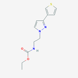 molecular formula C12H15N3O2S B2936742 ethyl (2-(3-(thiophen-3-yl)-1H-pyrazol-1-yl)ethyl)carbamate CAS No. 2034235-65-7