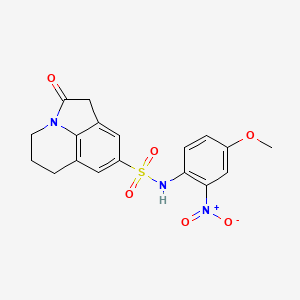 molecular formula C18H17N3O6S B2936744 N-(4-methoxy-2-nitrophenyl)-2-oxo-1,2,5,6-tetrahydro-4H-pyrrolo[3,2,1-ij]quinoline-8-sulfonamide CAS No. 886893-24-9