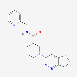 molecular formula C19H23N5O B2936749 1-{5H,6H,7H-环戊[c]哒嗪-3-基}-N-[(吡啶-2-基)甲基]哌啶-3-甲酰胺 CAS No. 2097902-76-4