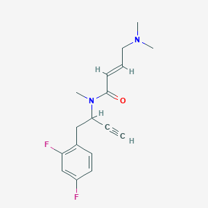 molecular formula C17H20F2N2O B2936750 (E)-N-[1-(2,4-Difluorophenyl)but-3-yn-2-yl]-4-(dimethylamino)-N-methylbut-2-enamide CAS No. 2411332-90-4