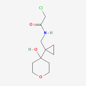 molecular formula C11H18ClNO3 B2936753 2-Chloro-N-[[1-(4-hydroxyoxan-4-yl)cyclopropyl]methyl]acetamide CAS No. 2411280-21-0