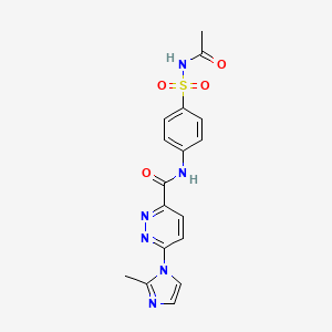 N-(4-(N-acetylsulfamoyl)phenyl)-6-(2-methyl-1H-imidazol-1-yl)pyridazine-3-carboxamide