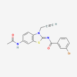 (Z)-N-(6-acetamido-3-(prop-2-yn-1-yl)benzo[d]thiazol-2(3H)-ylidene)-3-bromobenzamide