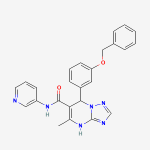 molecular formula C25H22N6O2 B2936763 7-[3-(benzyloxy)phenyl]-5-methyl-N-(pyridin-3-yl)-4H,7H-[1,2,4]triazolo[1,5-a]pyrimidine-6-carboxamide CAS No. 443329-89-3