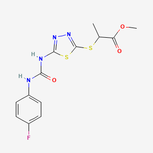 Methyl 2-((5-(3-(4-fluorophenyl)ureido)-1,3,4-thiadiazol-2-yl)thio)propanoate