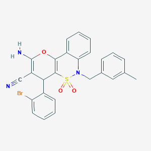 2-Amino-4-(2-bromophenyl)-6-(3-methylbenzyl)-4,6-dihydropyrano[3,2-c][2,1]benzothiazine-3-carbonitrile 5,5-dioxide