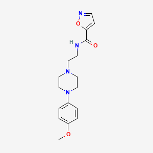 molecular formula C17H22N4O3 B2936775 N-(2-(4-(4-methoxyphenyl)piperazin-1-yl)ethyl)isoxazole-5-carboxamide CAS No. 1210367-96-6