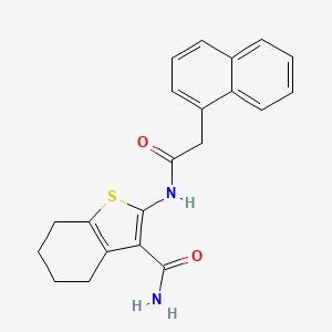 molecular formula C21H20N2O2S B2936783 2-(2-(Naphthalen-1-yl)acetamido)-4,5,6,7-tetrahydrobenzo[b]thiophene-3-carboxamide CAS No. 300571-89-5