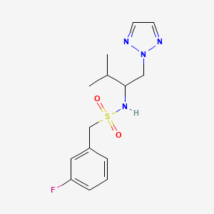 molecular formula C14H19FN4O2S B2936787 1-(3-fluorophenyl)-N-(3-methyl-1-(2H-1,2,3-triazol-2-yl)butan-2-yl)methanesulfonamide CAS No. 2034439-24-0