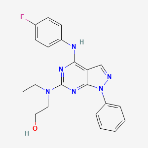 2-(ethyl(4-((4-fluorophenyl)amino)-1-phenyl-1H-pyrazolo[3,4-d]pyrimidin-6-yl)amino)ethanol