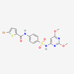 molecular formula C17H15BrN4O5S2 B2936799 5-溴-N-(4-(N-(2,6-二甲氧基嘧啶-4-基)磺酰胺)苯基)噻吩-2-甲酰胺 CAS No. 307505-11-9