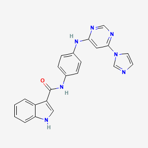 N-(4-((6-(1H-imidazol-1-yl)pyrimidin-4-yl)amino)phenyl)-1H-indole-3-carboxamide