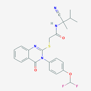 molecular formula C23H22F2N4O3S B2936801 N-(2-cyano-3-methylbutan-2-yl)-2-[3-[4-(difluoromethoxy)phenyl]-4-oxoquinazolin-2-yl]sulfanylacetamide CAS No. 787559-52-8