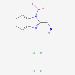 molecular formula C10H13Cl2F2N3 B2936803 {[1-(difluoromethyl)-1H-1,3-benzodiazol-2-yl]methyl}(methyl)amine dihydrochloride CAS No. 2126162-05-6