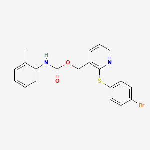 molecular formula C20H17BrN2O2S B2936808 [2-(4-bromophenyl)sulfanylpyridin-3-yl]methyl N-(2-methylphenyl)carbamate CAS No. 478031-21-9