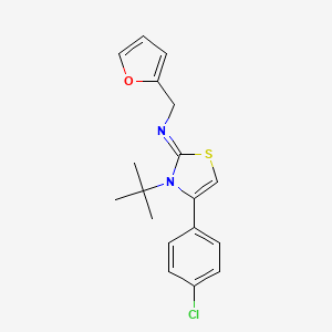molecular formula C18H19ClN2OS B2936812 N-[3-(tert-butyl)-4-(4-chlorophenyl)-1,3-thiazol-2(3H)-yliden](2-furyl)methanamine CAS No. 866010-00-6