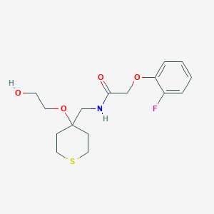 molecular formula C16H22FNO4S B2936814 2-(2-fluorophenoxy)-N-((4-(2-hydroxyethoxy)tetrahydro-2H-thiopyran-4-yl)methyl)acetamide CAS No. 2309217-00-1