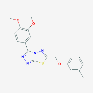 3-(3,4-Dimethoxyphenyl)-6-[(3-methylphenoxy)methyl][1,2,4]triazolo[3,4-b][1,3,4]thiadiazole