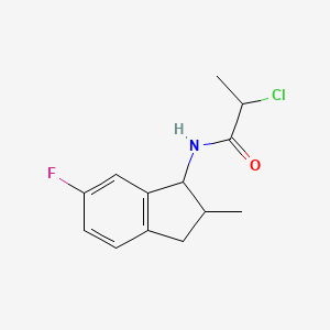 molecular formula C13H15ClFNO B2936822 2-Chloro-N-(6-fluoro-2-methyl-2,3-dihydro-1H-inden-1-yl)propanamide CAS No. 2411263-61-9