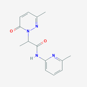 molecular formula C14H16N4O2 B2936828 2-(3-甲基-6-氧代吡啶嗪-1(6H)-基)-N-(6-甲基吡啶-2-基)丙酰胺 CAS No. 1235361-16-6