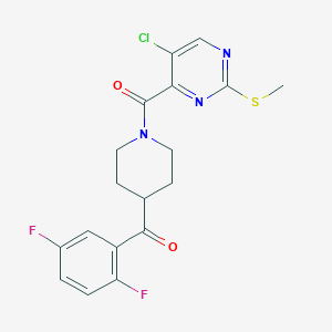 molecular formula C18H16ClF2N3O2S B2936840 5-Chloro-4-[4-(2,5-difluorobenzoyl)piperidine-1-carbonyl]-2-(methylsulfanyl)pyrimidine CAS No. 1222972-11-3