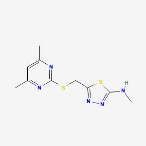5-(((4,6-dimethylpyrimidin-2-yl)thio)methyl)-N-methyl-1,3,4-thiadiazol-2-amine