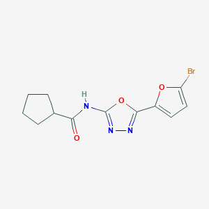 N-(5-(5-bromofuran-2-yl)-1,3,4-oxadiazol-2-yl)cyclopentanecarboxamide
