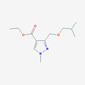 molecular formula C12H20N2O3 B2936851 Ethyl 1-methyl-3-(2-methylpropoxymethyl)pyrazole-4-carboxylate CAS No. 1975118-71-8
