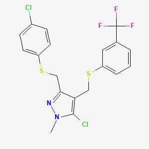 (5-chloro-3-{[(4-chlorophenyl)sulfanyl]methyl}-1-methyl-1H-pyrazol-4-yl)methyl 3-(trifluoromethyl)phenyl sulfide