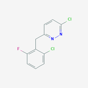 molecular formula C11H7Cl2FN2 B2936873 3-Chloro-6-[(2-chloro-6-fluorophenyl)methyl]pyridazine CAS No. 320419-53-2