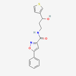 molecular formula C17H16N2O3S B2936887 N-(3-羟基-3-(噻吩-3-基)丙基)-5-苯基异恶唑-3-甲酰胺 CAS No. 2034256-99-8