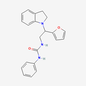 molecular formula C21H21N3O2 B2936892 1-(2-(Furan-2-yl)-2-(indolin-1-yl)ethyl)-3-phenylurea CAS No. 898416-02-9