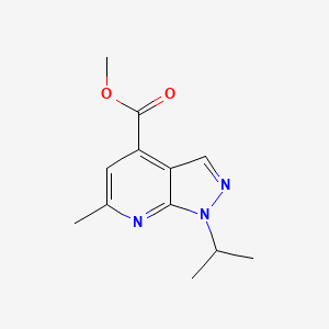 molecular formula C12H15N3O2 B2936899 Methyl 1-isopropyl-6-methyl-1H-pyrazolo[3,4-b]pyridine-4-carboxylate CAS No. 1245808-34-7