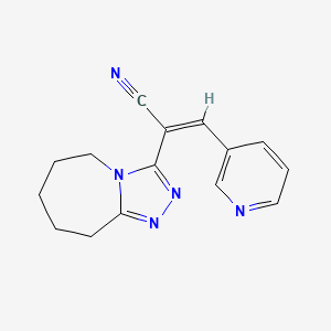 molecular formula C15H15N5 B2936902 (2Z)-3-(pyridin-3-yl)-2-{5H,6H,7H,8H,9H-[1,2,4]triazolo[4,3-a]azepin-3-yl}prop-2-enenitrile CAS No. 325750-96-7